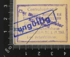 - (Zentralverband der Handels-, Transport- und Verkehrsarbeiter Deutschlands. Ortsverband Berlin), Stempel: Berufsangabe/Titel/Branche; 'Centralverband der Handels-, Transport- und Verkehrsarbeiter Deutschlands. Ortsverband Berlin II. Gewerkschaftshaus S.O Engel-Ufer 15II, Tel. A. IY. 3348. Der Schriftführer.'. 