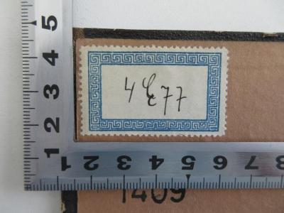 - (Seminarbibliothek der Rechtswissenschaftlichen Fakultät der Karlsuniversität in Prag (Seminarni Knihovna Pravnicke Fakulty University Karlovy v Praze)), Etikett: Signatur; '4 E 77'. 