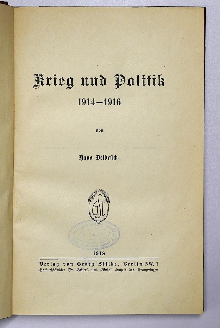 Ga 148 : Krieg und Politik 1914-1916 (1918)
