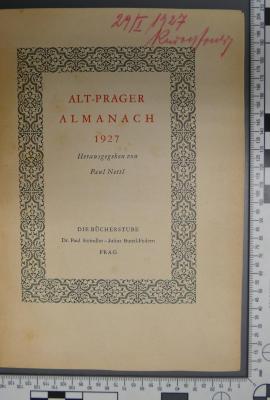  Alt-Prager Almanach (1927)