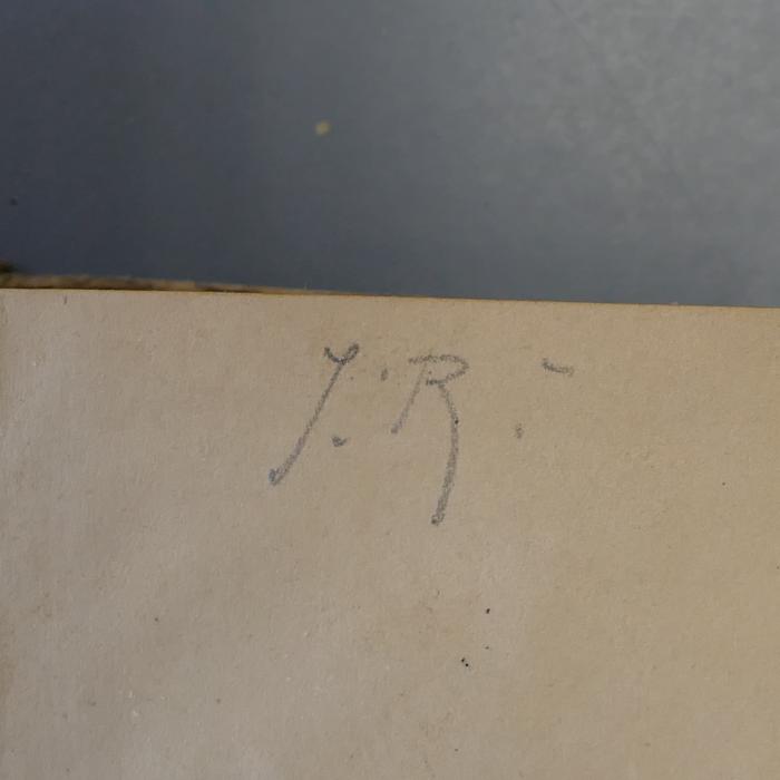 - (Rosenfeld, Sara), Von Hand: Monogramm; 'J.R.'. 