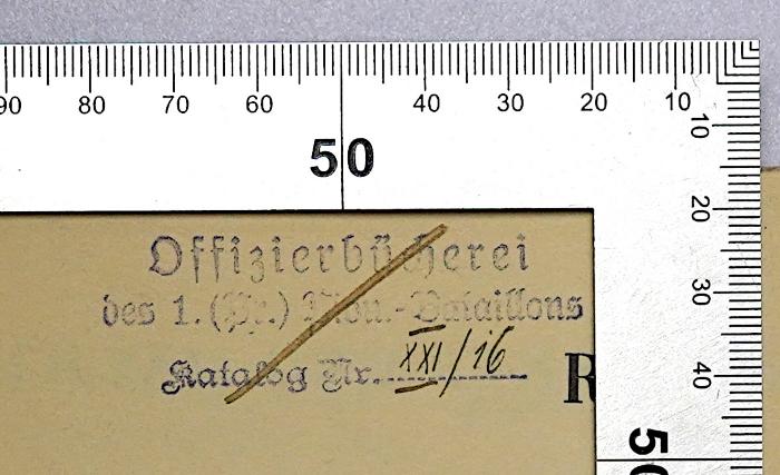 Ga 200 : Die Reichswehr (1933);-, Stempel: Berufsangabe/Titel/Branche, Nummer; 'Offizierbücherei des 1. (Pr.) Pion.-Bataillons, Katalog Nr. XXI/16'