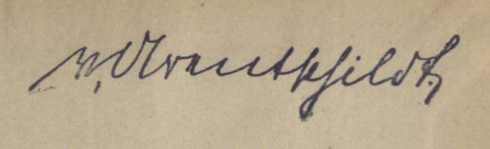 -, Von Hand: Autogramm; '[v.] Arentschildh'