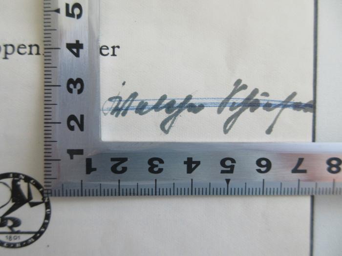 -, Von Hand: Name; 'Walther Schäfer'