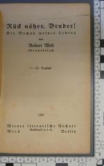  Rück näher, Bruder! Der Roman meines Lebens (1920)
