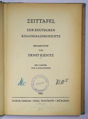 Ga 328 : Zeittafel zur Deutschen Kolonialgeschichte (1940)