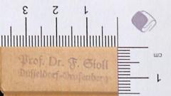 - (Sioli, Franz, Prof. Dr. ), Stempel: Name, Ortsangabe; 'Prof. Dr. F. Sioli Düsseldorf-Grafenberg'.  (Prototyp)
