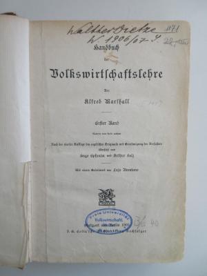 Ba 40 : Handbuch der Volkswirtschaftslehre (1905)