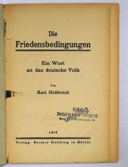 Ga 431 : Die Friedensbedingungen (1919)