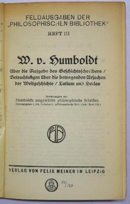 Ga 125 : W. v. Humboldt (1915)
