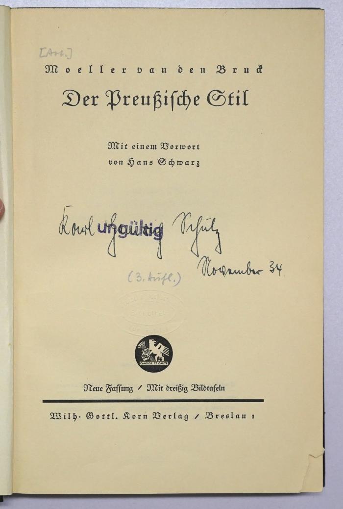 Ga 29<3> : Der Preußische Stil (1931)