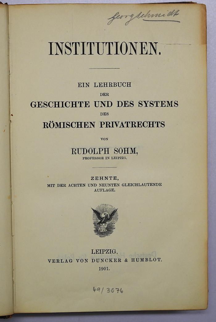 Cu 95<10> : Institutionen (1901)