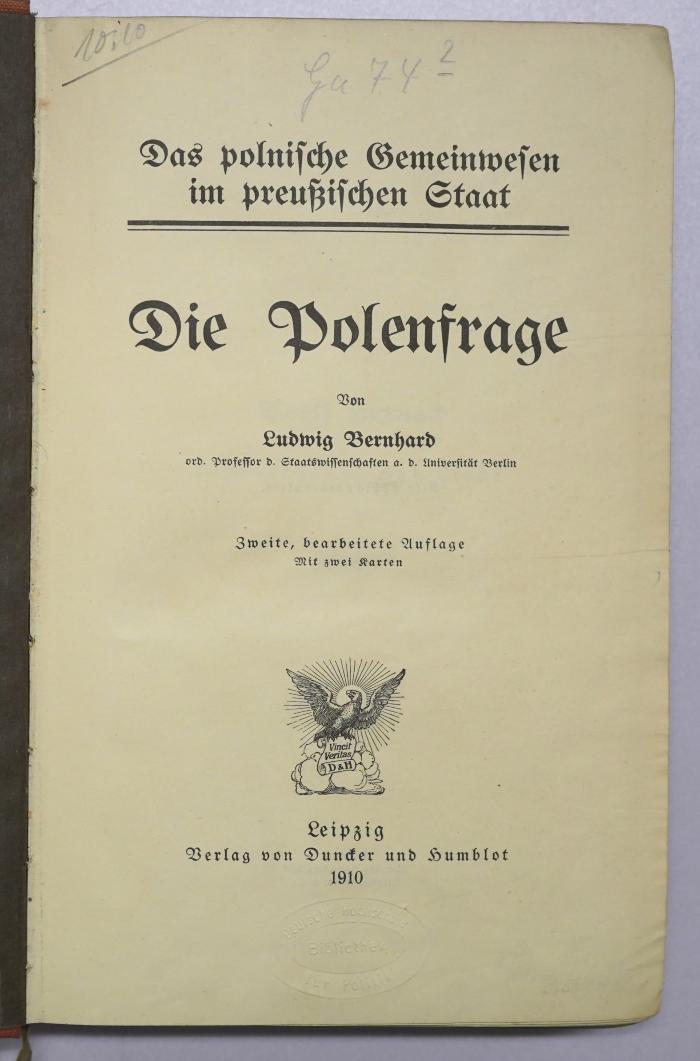 Ga 74<2> : Die Polenfrage (1910)