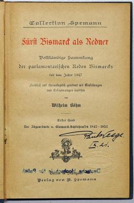Ga 476-1/-16 : Deutsche Hand- und Hausbibliothek: Fürst Bismarck in 16 Bänden (1900)