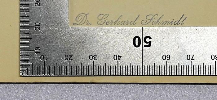 D 51 : Verwaltungsreform und Berufsbildung der Volkswirte (1930);- (Schmidt, Gerhard), Stempel: Name; 'Dr. Gerhard Schmidt'. 