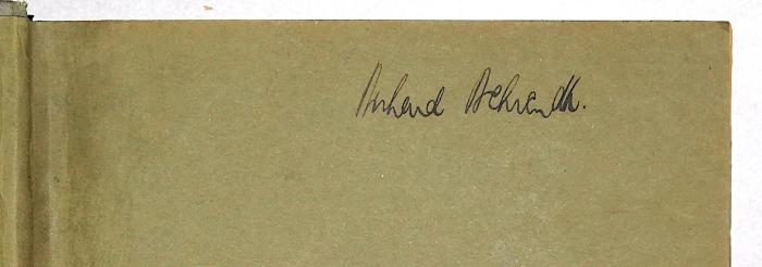 D 375-1;D 375-2 ; ;: Grundriß der allgemeinen Volkswirtschaftslehre.  (1919);- (Behrendt, Richard), Von Hand: Autogramm, Name; '[Richard] Behrendt'. 