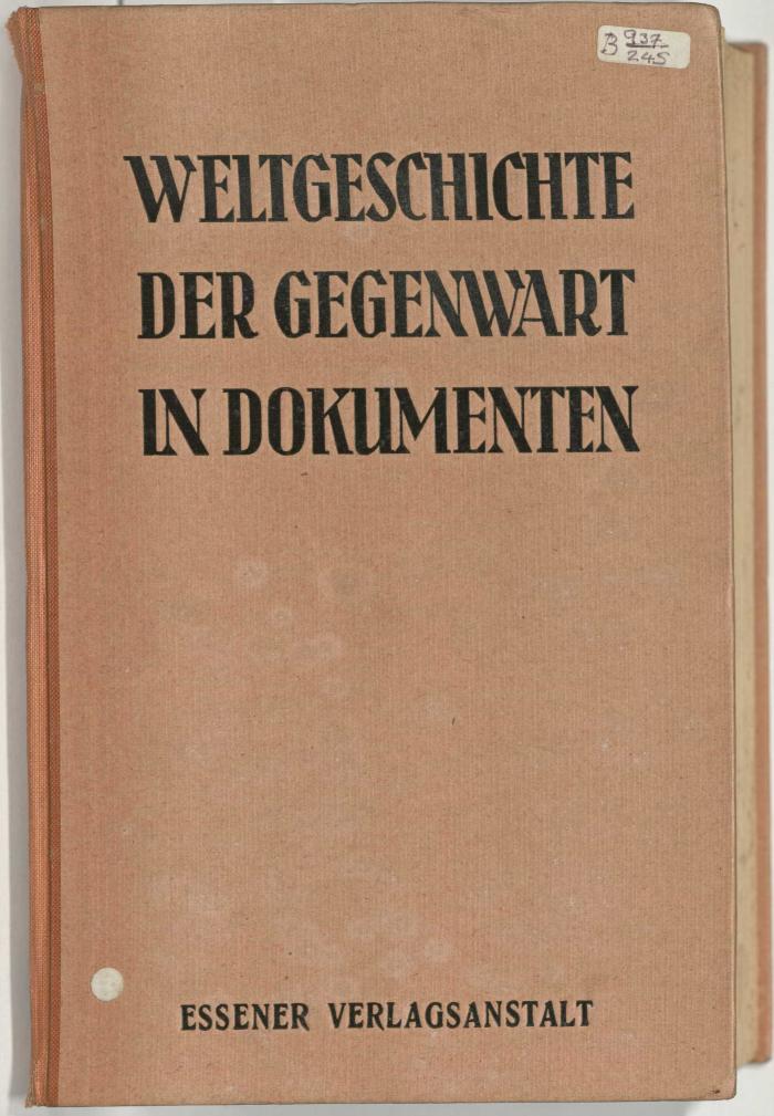 - (Dolezalek, Alexander), Etikett: Signatur; 'B 937/245'. 