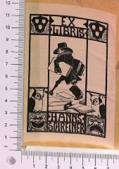 - (Schreiner, Hanns), Etikett: Exlibris; 'EX LIBRIS HANNS SCHREINER 1909 F. P.'.  (Prototyp)