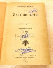 F 95 a – 41 (1920) : Statistisches Jahrbuch für das Deutsche Reich / hrsg. vom Statistischen Reichsamt. – 41.1920. – Berlin: Verlag von Puttkammer & Mühlenbrecht, 1920. – XXXVI, 281 Seiten (1920)