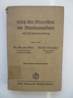 (alt: 76 f 24) : Gesetz über Mieterzuschuß und Mieteinigungsämter nebst Verfahrensordnung (1926)