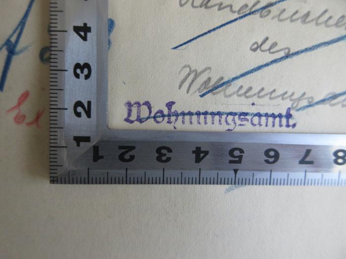- (Bezirksamt Neukölln), Stempel: Berufsangabe/Titel/Branche; 'Wohnungsamt'.  (Prototyp)