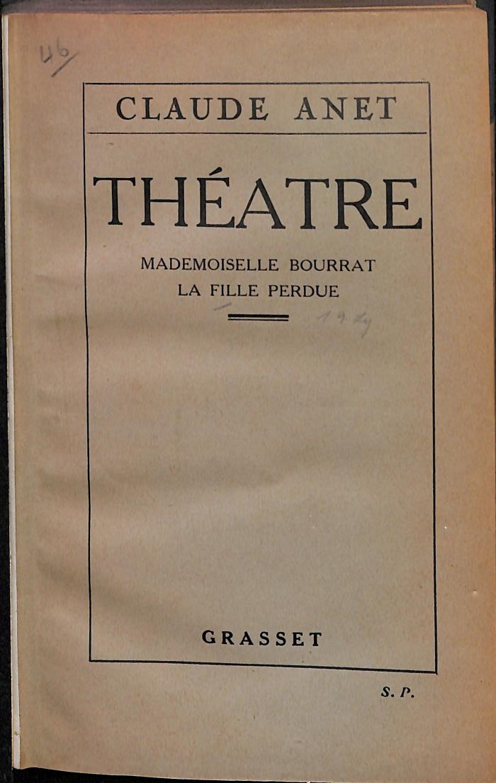 ALIT4414 : Théatre Mademoiselle Bourrat; La Fille Perdue (1924)