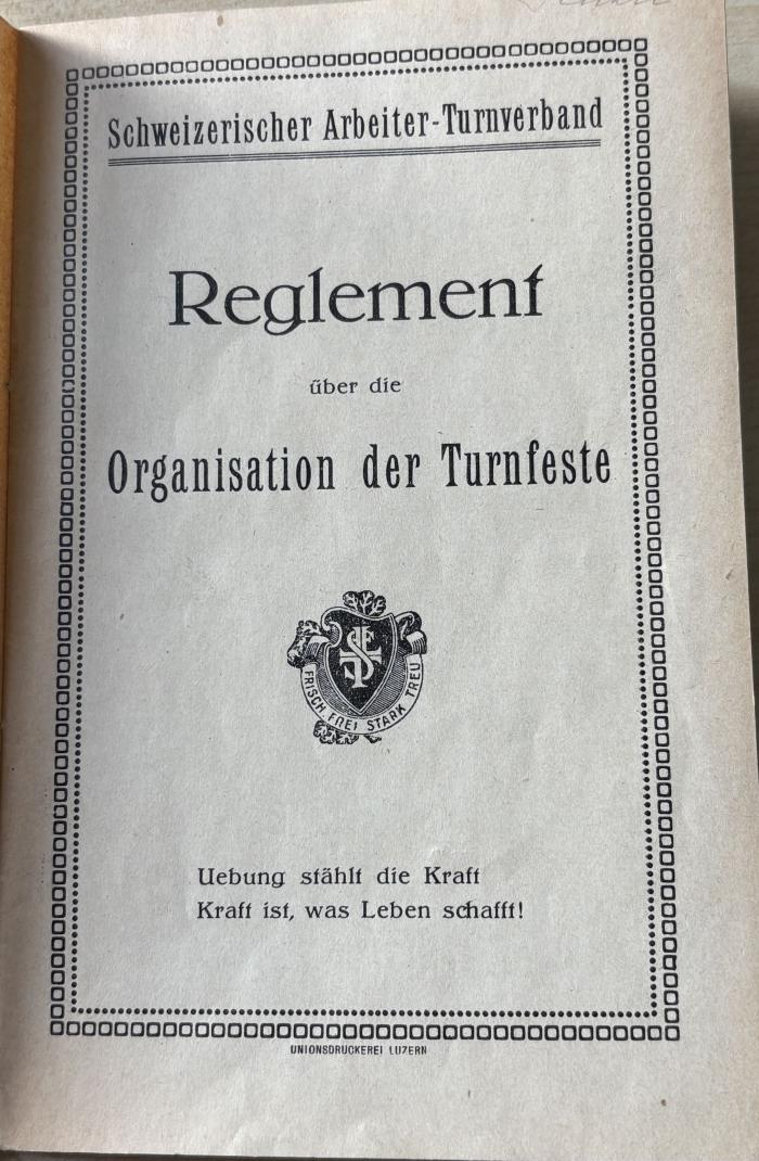 1936 A 15503 : Reglement über die Organisation der Turnfeste 
 (1920)