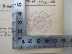 - (Gemeinde Britz Kreis Teltow), Stempel: Berufsangabe/Titel/Branche, Ortsangabe; 'Gemeinde Britz Kreis Teltow'.  (Prototyp)