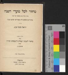 Q 8791-10::6 (11) : Festgebete der Israeliten, Sechster Theil: Schemini Azereth und Simchath Thorah (Deutscher Ritus) (1887)