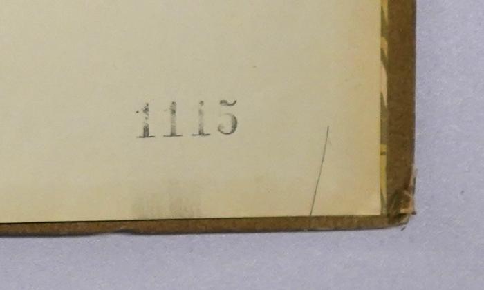 Da 114 : Die Entwicklung der wirtschaftspolitischen Ideen im 19. Jahrhundert (1910);-, Stempel: Nummer; '1115'