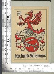 - (Schleusener, Harald), Etikett: Exlibris, Wappen, Name; 'Dr. Ing. Harald Schleusener'. 