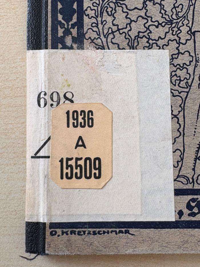 - (Arbeiter-Turn- und Sportschule), Etikett: Signatur; '698 
[Dreieck]'. 