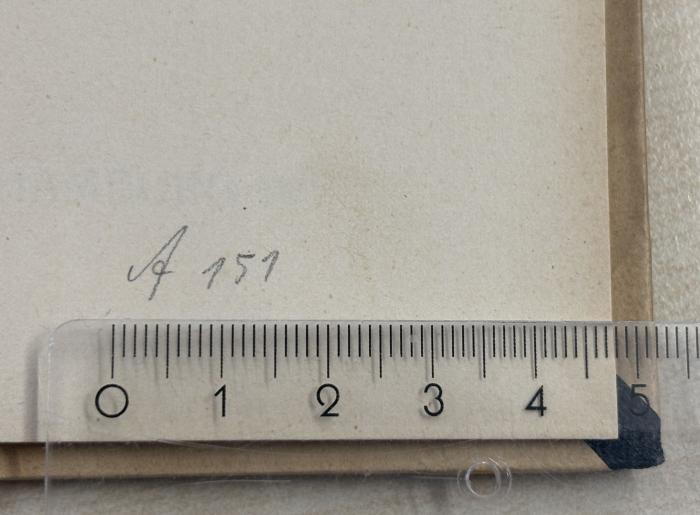 - (Arbeiter-Turn- und Sportschule), Von Hand: Signatur; 'A 151'. 