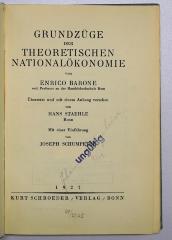 Da 251 : Grundzüge der theoretischen Nationalökonomie (1927)