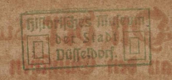 -, Stempel: Name; 'Historisches Museum der Stadt Düsseldorf'