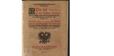 HM-2-97 : Kurtzer Gegründter und Summarischer Bericht/ Von der Succession an den Gülischen Clevischen und Bergischen/ auch andern dazu gehörigen Landen/ Fürstenthumben/ Graff: unnd Herrschafften/ [et]c. (1610)