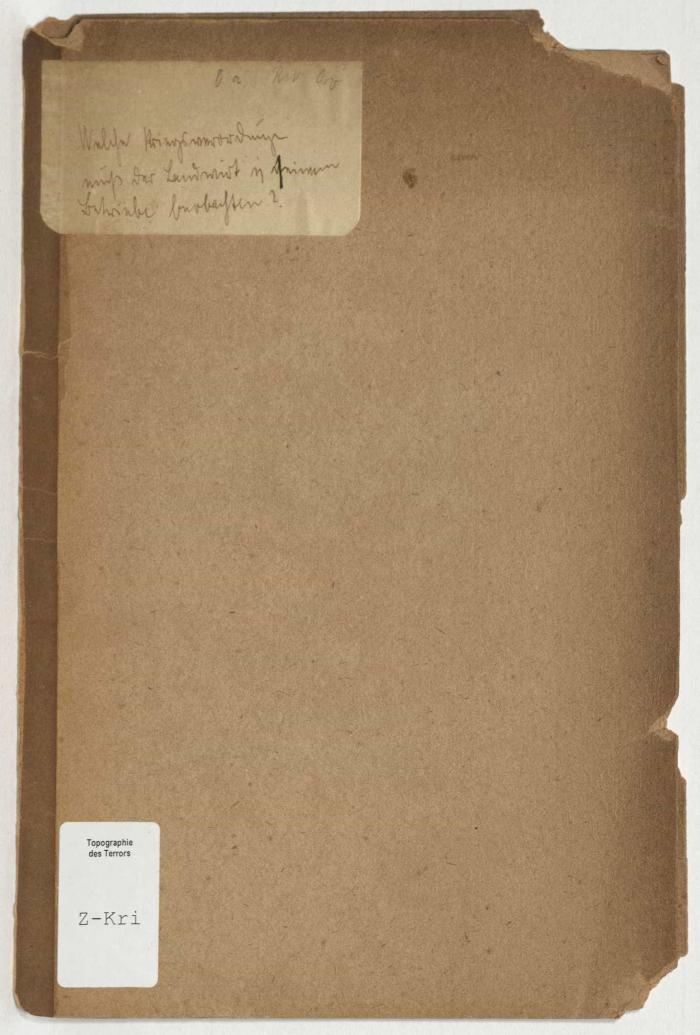 - (Deutscher Werkmeister-Verband Düsseldorf), Von Hand: Berufsangabe/Titel/Branche; 'Welche Kriegsverordnungen muß der Landwirt in seinem Betriebe beobachten?'. 