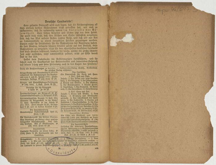 - (Deutscher Werkmeister-Verband Düsseldorf), Stempel: Exlibris; 'Deutscher Werkmeister-Verband Düsseldorf Bibliothek'. 