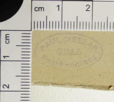 - (Cieslar, Paul), Stempel: Exlibris; 'PAUL CIESLAR BUCHHANDLUNG GRAZ'. 