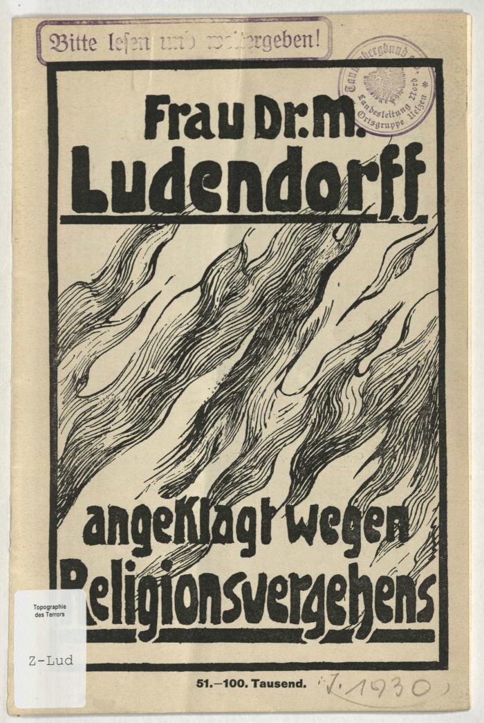 - (Tannenbergbund e.V.), Von Hand: Datum; 'i.J. 1930'. 