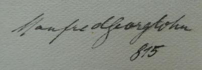 Cm 5937: Aïssé : Novelle (1916);- (Georg, Manfred), Von Hand: Autogramm, Name, Exemplarnummer; 'Manfred Georg Cohn
815'. 
