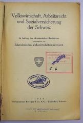 Da 264 : Volkswirtschaft, Arbeitsrecht und Sozialversicherung der Schweiz (1925)