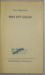 Da 258 : Was ist Geld? (1932)
