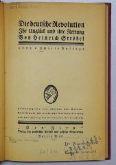 Gb 26<2> : Die deutsche Revolution - Ihr Unglück und ihre Rettung (1922)