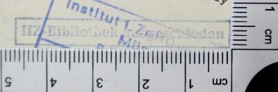 - (Institut für Zeitgeschichte (München)), Stempel: Besitzwechsel: makuliert; 'IfZ-Bibliothek ausgeschieden'. 