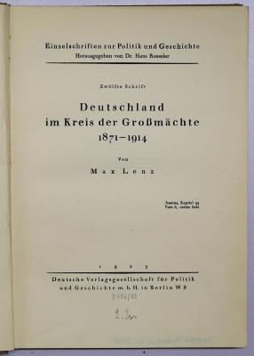 Gb 89a : Deutschland im Kreis der Großmächte 1871-1914 (1925)
