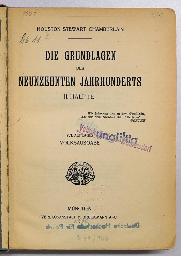Gb 11<6> : Die Grundlagen des Neunzehnten Jahrhunderts II. Hälfte (1906)