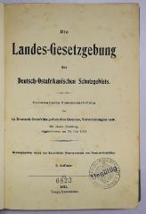 Ee 626<2> : Die Landes-Gesetzgebung des Deutsch-Ostafrikanischen Schutzgebiets (1911)