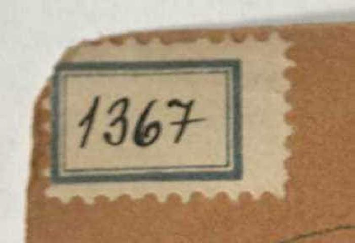 -, Etikett: Nummer; '1367'