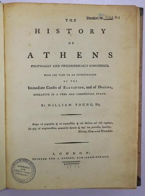 Ig 307 : The History of Athens (1786)